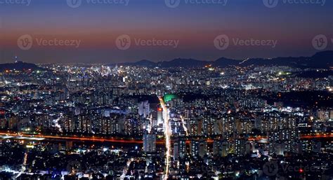 the night view of the seoul 9667102 Stock Photo at Vecteezy