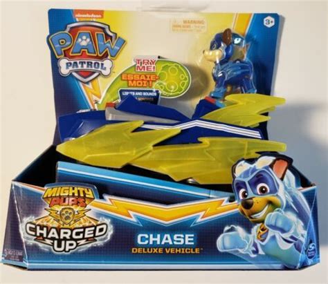 PAW Patrol Mighty Pups Charged Up Chase Deluxe Vehicle Lights and ...