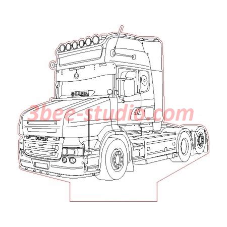 Scania Super T Truck D Illusion Lamp Plan Vector File Bee Studio