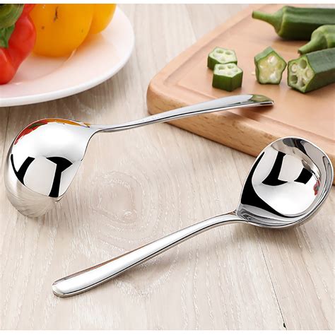 Super Sturdy Ergonomic Soup Spoon Long Handled Stainless Steel Soup