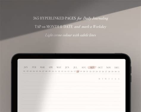 365 Days Journal Digital Planner Neutral Tones Elegant Minimalistic