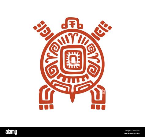 Aztec And Mayan Totem Turtle Tribal Symbol Of Maya And Inca Vector