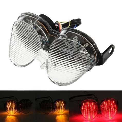 Motorcycle Clear Lens Integrated LED Brake Tail Light Turn Signals