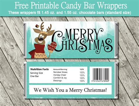 Free Christmas Candy Bar Wrappers Printables