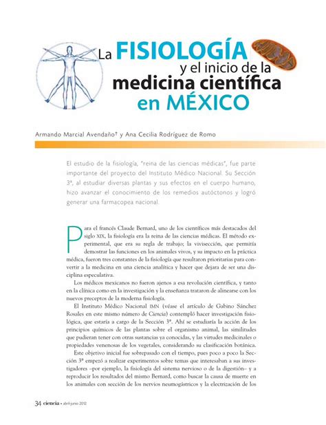 PDF La FISIOLOGÍA y el inicio de la medicina cientíﬁca La lista