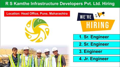 R S Kamthe Infrastructure Developers Pvt Ltd Hiring Hiring For Sr