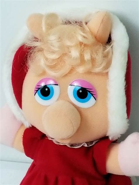 Miss Piggy 1987 Henson Baby Plush Toy Red Dress 30 Years Old Stuffed