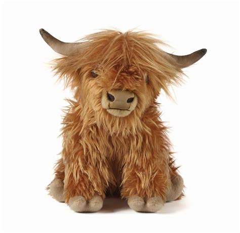 Living Nature 12" Plush Highland Cow Large Plush Animal with Sound ...