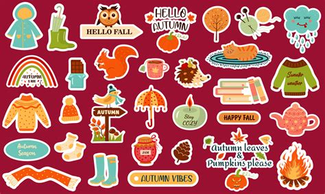 Autumn Stickers Collection With Cozy Seasonal Elements All Stickers