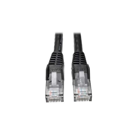 6FT CAT6 PATCH CABLE M/M BLACK GIGABIT MOLDED SNAGLESS PVC RJ45 (N201-006-BK)