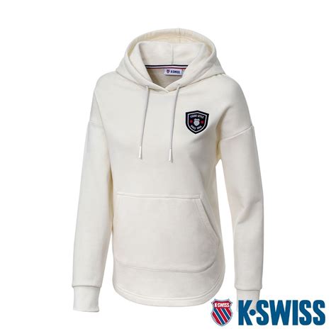 K Swiss Hoodie 刷毛連帽上衣 女 米白 Pchome 24h購物