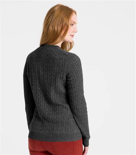 Charcoal Cashmere Merino Womens Cashmere Merino Cable