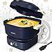 Amazon GREECHO Electric Hot Pot 1 5 Qt Mini Hot Pot With Steamer 4 Temperature Control