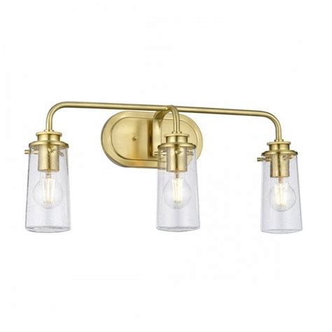 3 Light Wall Light Brushed Brass Bathroom Ip44 Bespoke Lights Uk