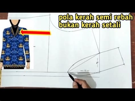 Pola Kerah Semi Rebah Baju Korpri Wanita Terbaru Belajar Menjahit