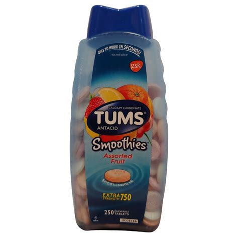 Tums Smoothies Antacid Extra Strength Assorted Fruit