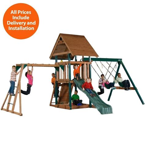 Swing-N-Slide Playsets Installed Skyrise Deluxe Wood Playset-6173 - The ...