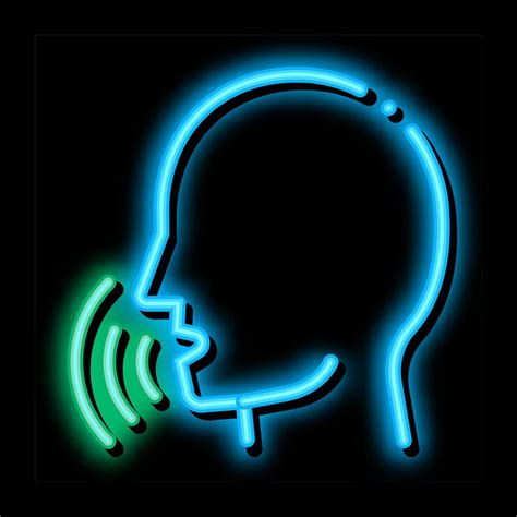 Human Voice Control Neon Glow Icon Illustration Vector Art At