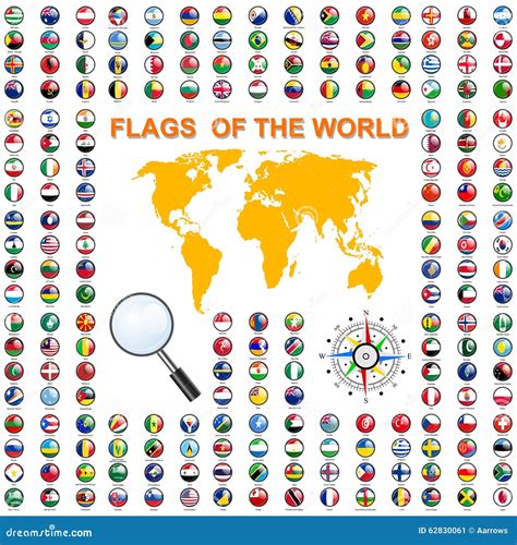 Set Flags Of World Sovereign States Vector Stock Vector Illustration