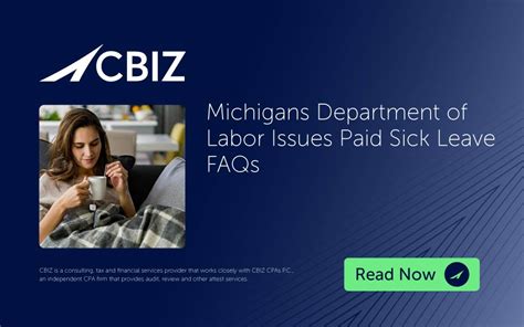 Michigans Department Of Labor Issues Paid Sick Leave Faqs Cbiz