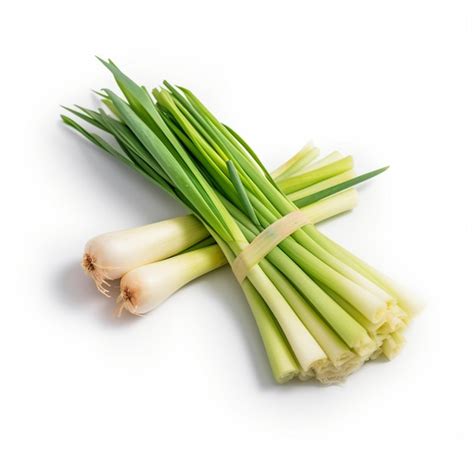 Premium Ai Image Closeup Fresh Lemongrass Sliced On White Background Lemongrass Isolated Into