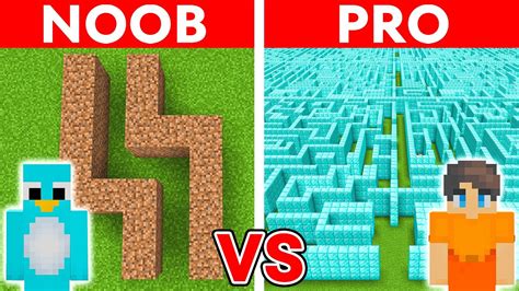 NOOB Vs HACKER GIANT MAZE BUILD CHALLENGE Minecraft YouTube