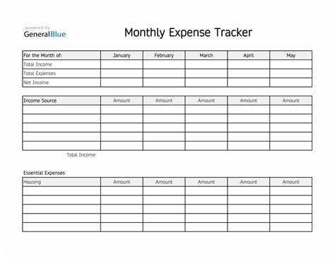 Monthly Expense Tracker In Excel Simple