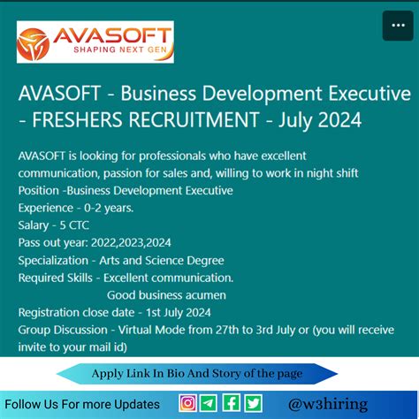 Avasoft Off Campus Drive Hiring Business Development Executive