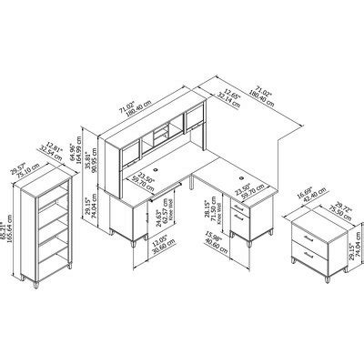 Gracie Oaks Magomed 4 L Shaped Computer Desk Office Set With Hutch