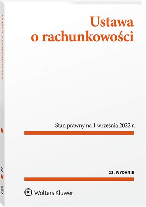 Ustawa O Rachunkowo Ci Przepisy Ksi Ka Profinfo Pl