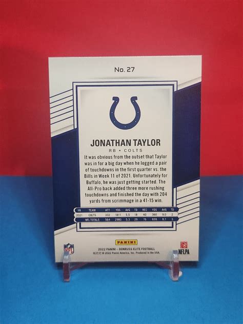 2022 Panini Donruss Elite 27 Jonathan Taylor Indianapolis Colts Ebay