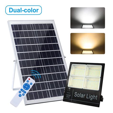 Buy VOLISUN 100W Solar Powered Street Flood Lights 196 LEDs 5000