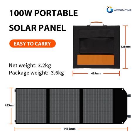 High Efficiency 100w Pet Etfe Portable Foldable Solar Phone Charger