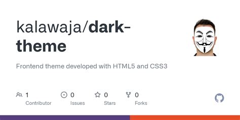 GitHub - kalawaja/dark-theme: Frontend theme developed with HTML5 and CSS3