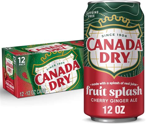 Pack Oz Cans Canada Dry Fruit Splash Cherry Ginger Ale Walmart