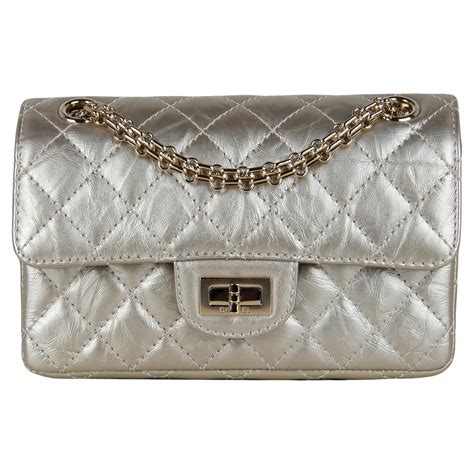 Chanel Metallic Gold Leather Mini Reissue Flap Bag For Sale At