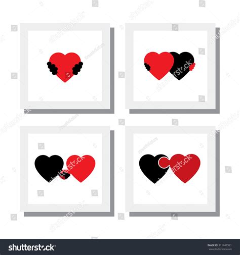 Set Heart Love Symbols Empathy Compassion Stock Vector (Royalty Free ...