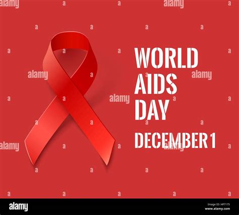 World Aids Day Banner Vector Red Ribbon On Red Background Aids And