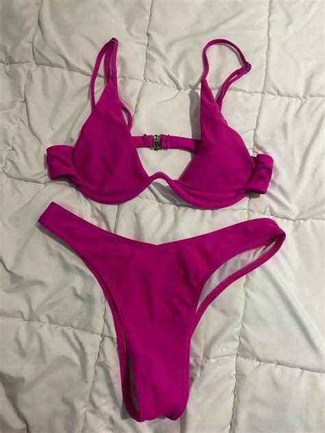 Hot Pink Xs Wired Bikini Depop