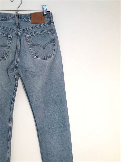 Vintage Blue Stonewash Levis 501 Jeans With High Waist And Straight Leg