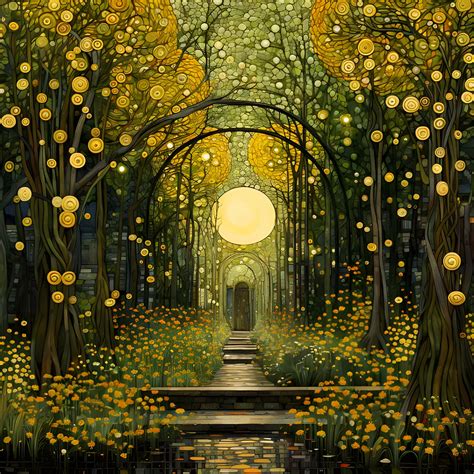 Gorgeous Gustav Klimt Landscapes in 5K Set of 5. Print on Demand