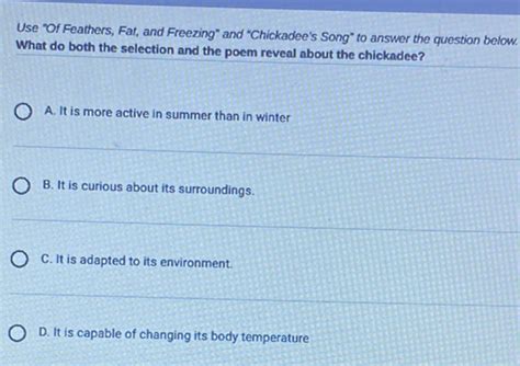 Of Feathers Fat And Freezing Answer Key