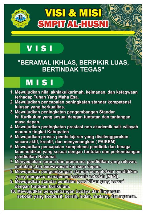 Contoh Visi Dan Misi Sekolah Smp 52 Koleksi Gambar