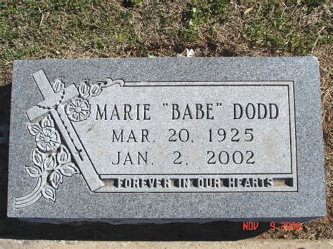 Marie Babe Wilborn Dodd M Morial Find A Grave