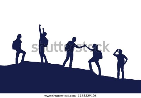 Silhouette Group People Helping Each Other Stock Vector Royalty Free 1168329106 Shutterstock