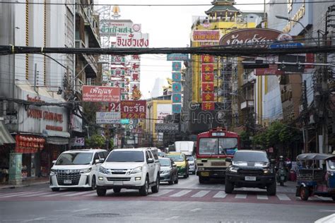 Busy Traffic On The Yaowarat Road Bangkok Editorial Stock Photo