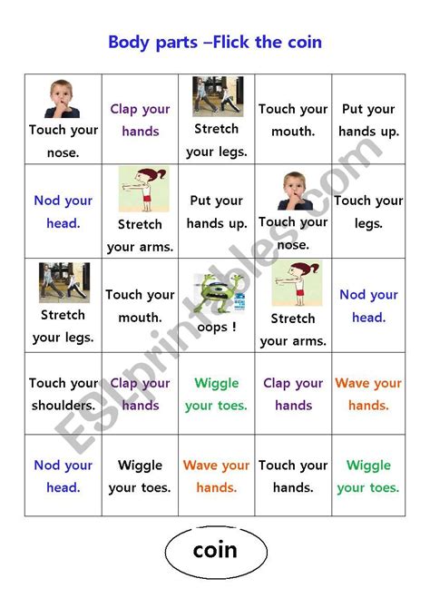 Board game about body parts - ESL worksheet by bluewhale88