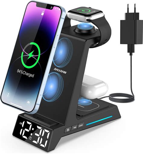 Wireless Charger Station 5 In 1 Wecker Mit Kabellose Ladestation 7