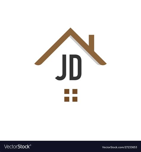 Initial Letter Jd Building Logo Design Template Vector Image