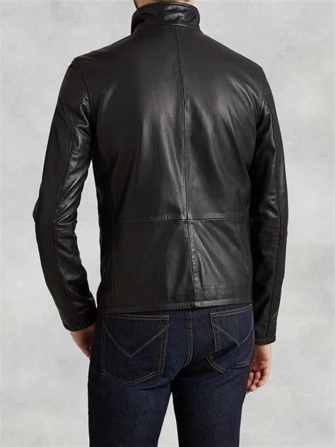 Lyst John Varvatos Fitted Leather Jacket In Black For Men